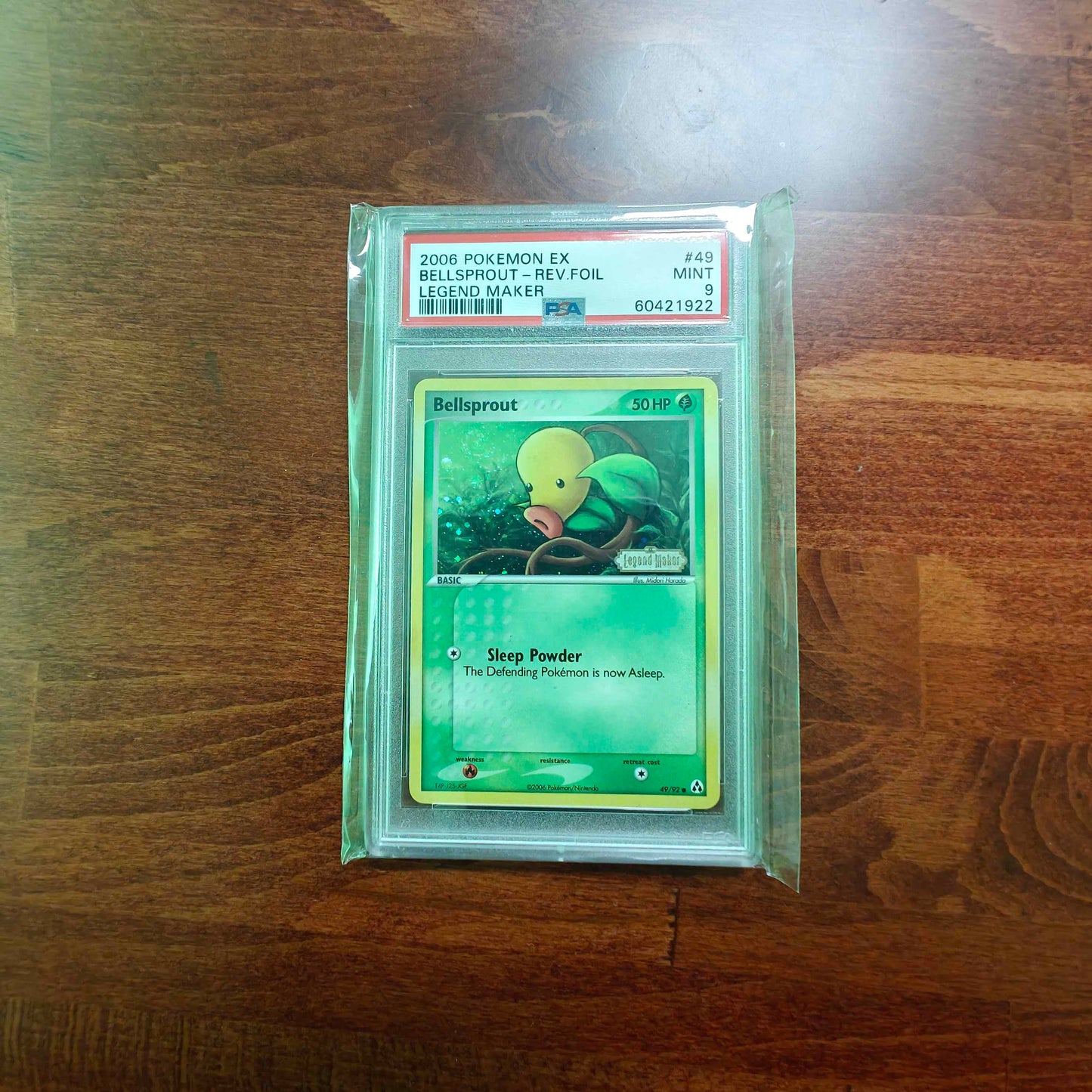 PSA 9 Bellsprout Reverse Foil #049 Pokémon EX Legend Maker English 2006