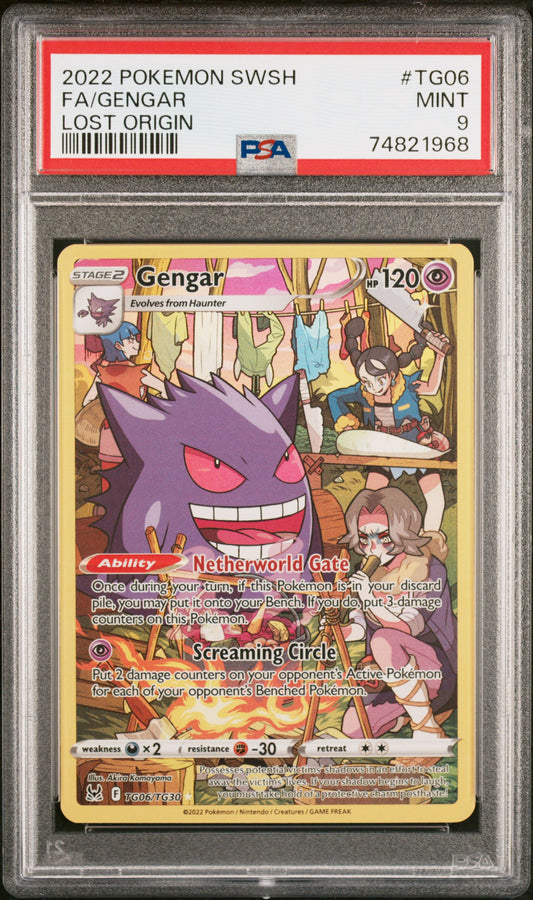 PSA 9 Gengar #TG06 Pokémon Lost Origin English 2022