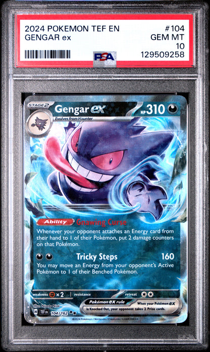 PSA 10 Gengar EX #104 Pokémon Temporal Forces English 2024