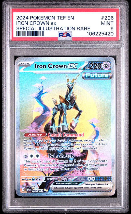PSA 9 Iron Crown Ex #206 Pokémon Temporal Forces English 2024