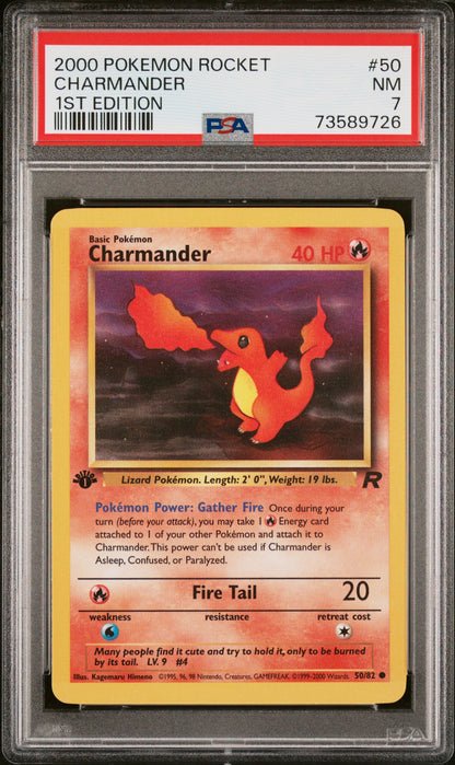 PSA 7 Charmander #50 Pokémon Pokemon Rocket English 2000