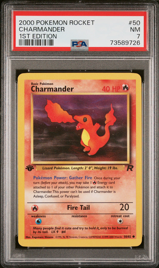 PSA 7 Charmander #50 Pokémon Pokemon Rocket English 2000
