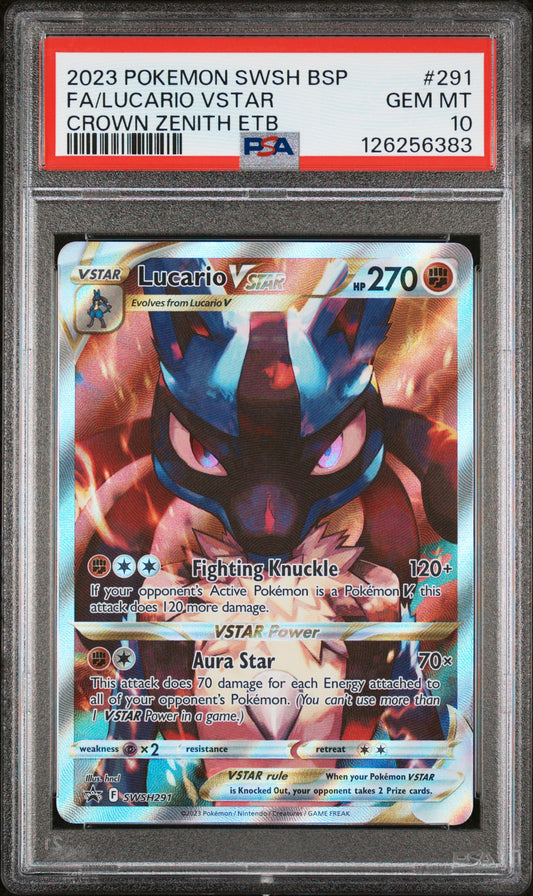 PSA 10 Lucario VSTAR #291 Pokémon SWSH Black Star Promo English 2023