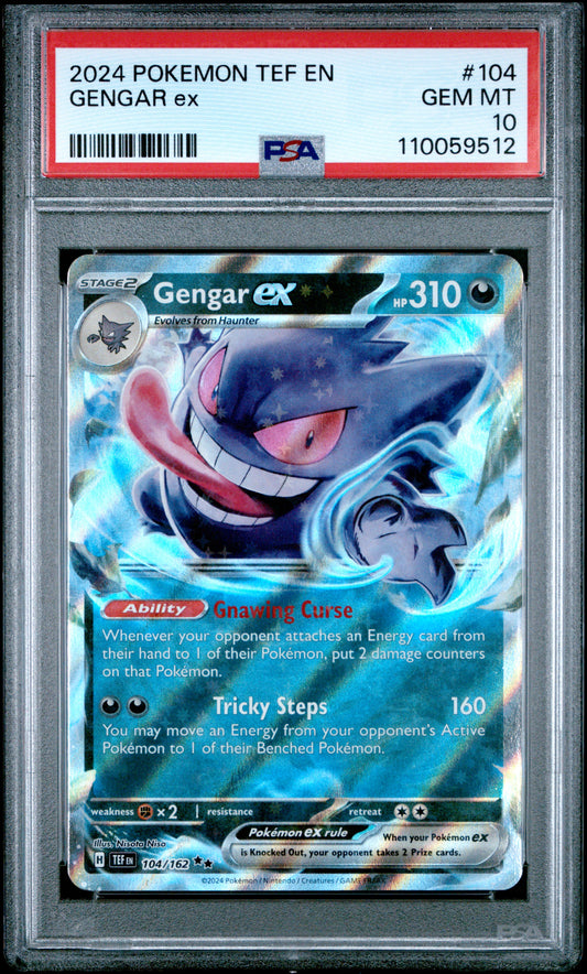 PSA 10 Gengar Ex #104 Pokémon Temporal Forces English 2024