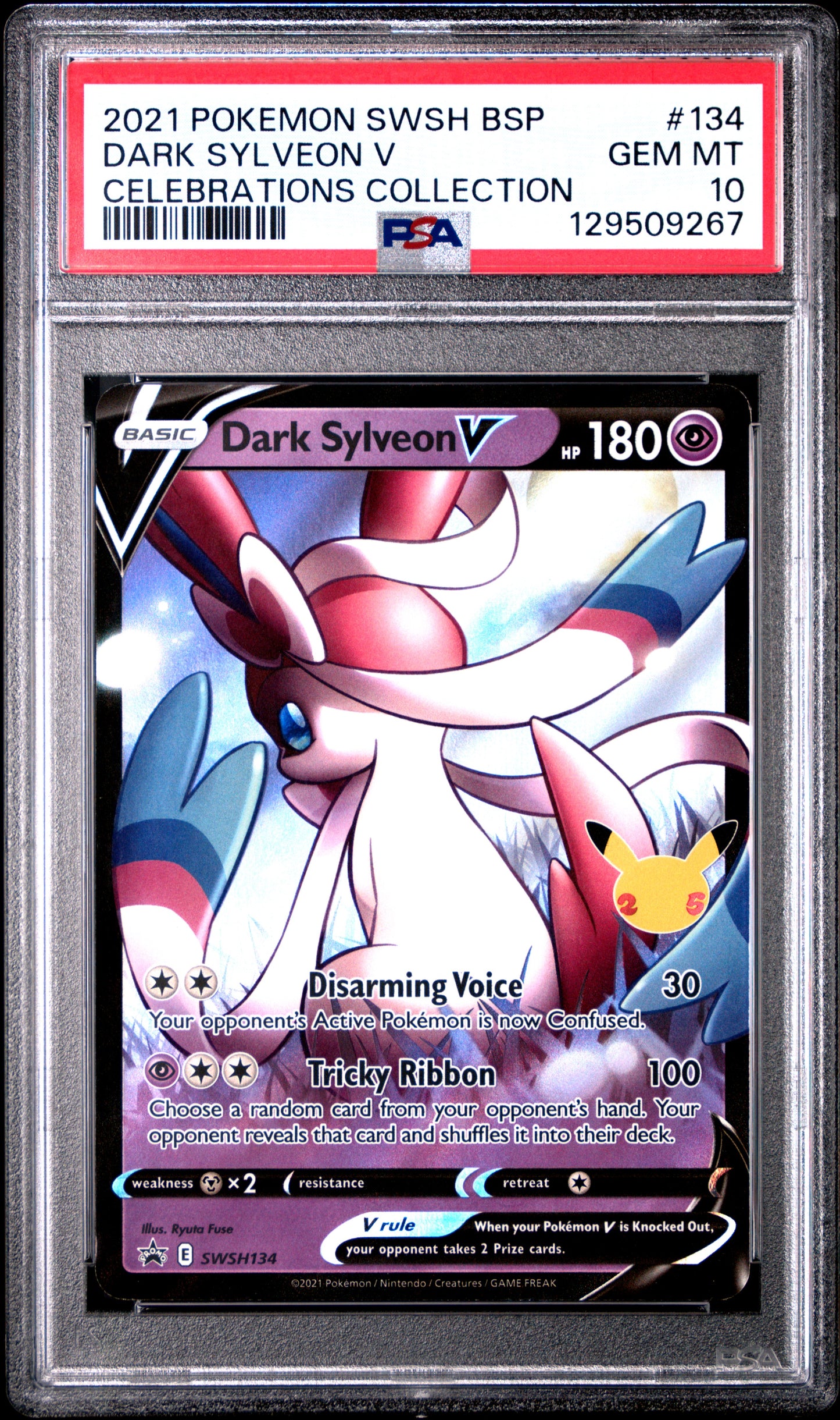 PSA 10 Dark Sylveon V #134 Pokémon SWSH Black Star Promo English 2021