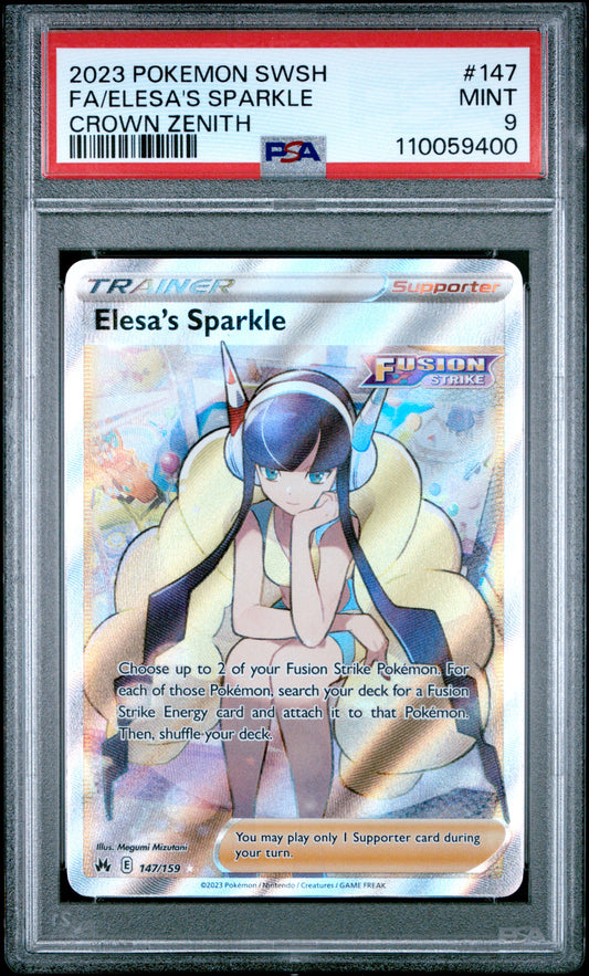 PSA 9 Elesa's Sparkle #147 Pokémon Crown Zenith English 2023