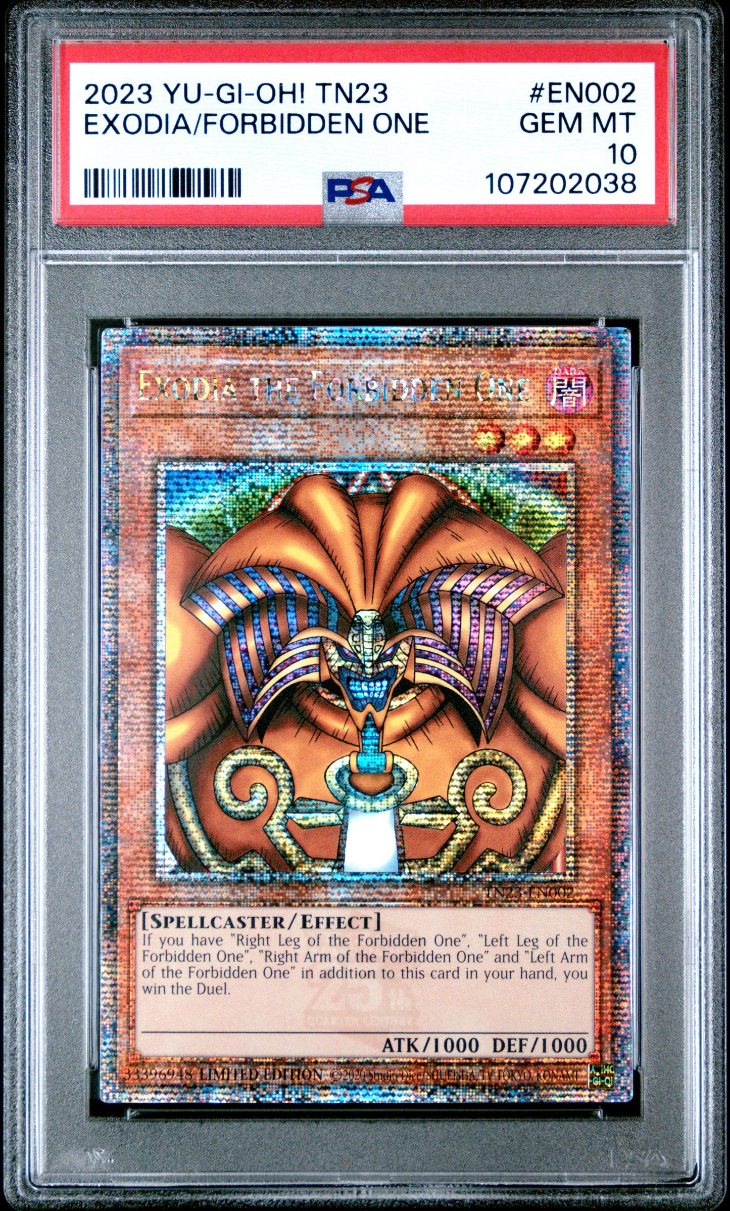 PSA 10 Exodia Forbidden One #EN002 Yu-Gi-Oh! 25th Anniversary Tin: Dueling Heroes English 2023