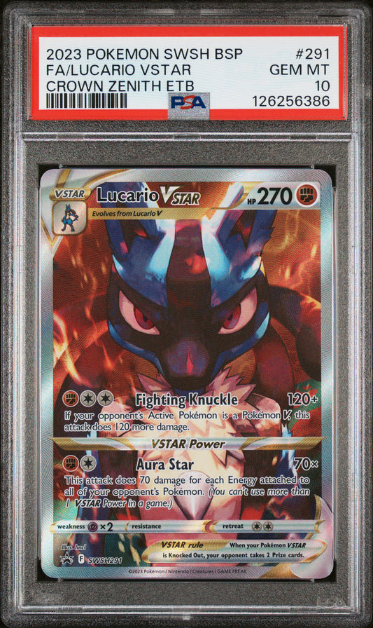 PSA 10 Lucario VSTAR #291 Pokémon SWSH Black Star Promo English 2023