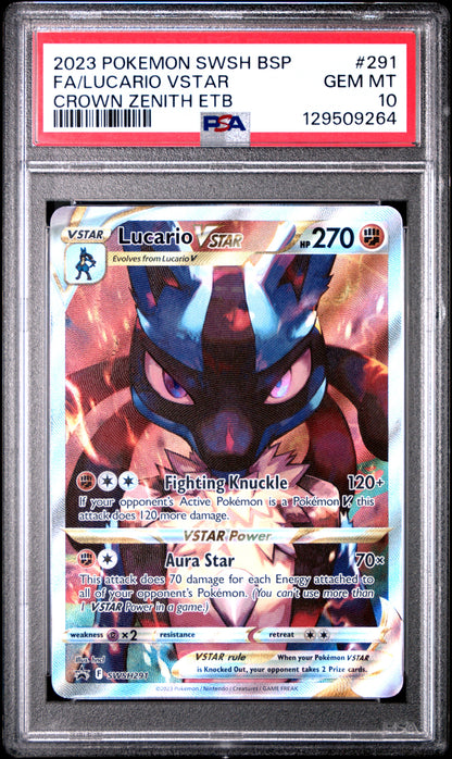 PSA 10 Lucario VSTAR #291 Pokémon SWSH Black Star Promo English 2023