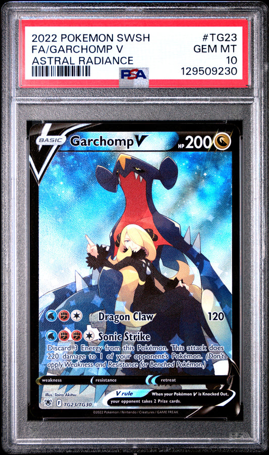 PSA 10 Garchomp V #TG23 Pokémon SWSH Astral Radiance English 2022