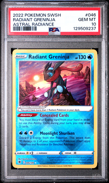 PSA 10 Radiant Greninja #046 Pokémon SWSH Astral Radiance English 2022