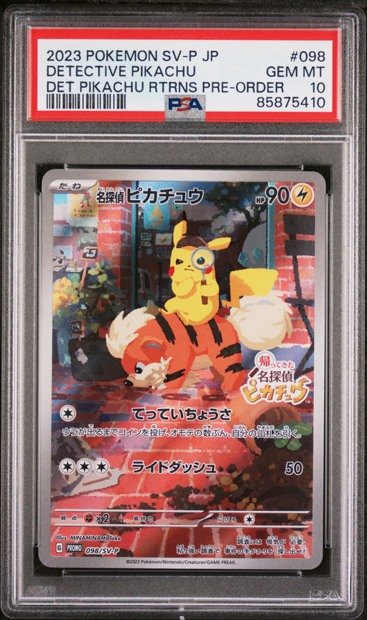 PSA 10 Detective Pikachu #098 Pokémon P Promo Japanese 2023 (Damaged)