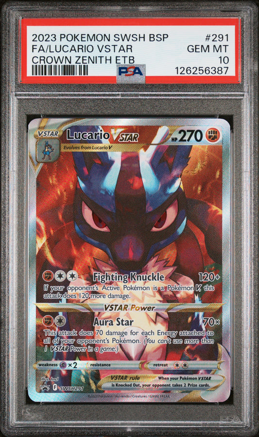 PSA 10 Lucario VSTAR #291 Pokémon SWSH Black Star Promo English 2023