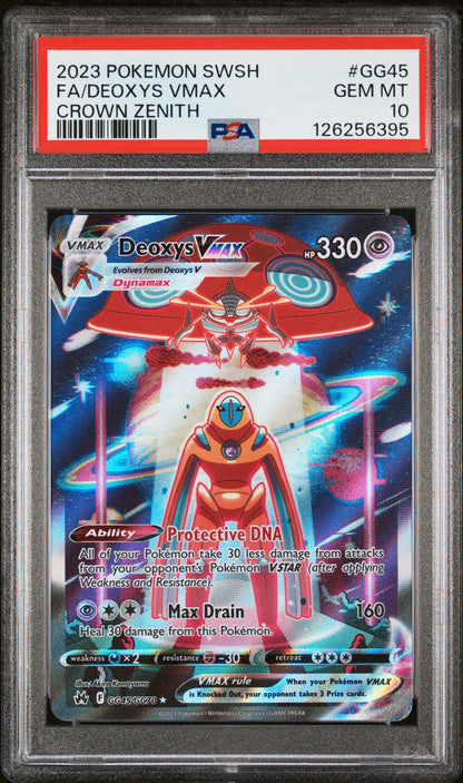 PSA 10 Deoxys VMAX #GG45 Pokémon SWSH Crown Zenith English 2023