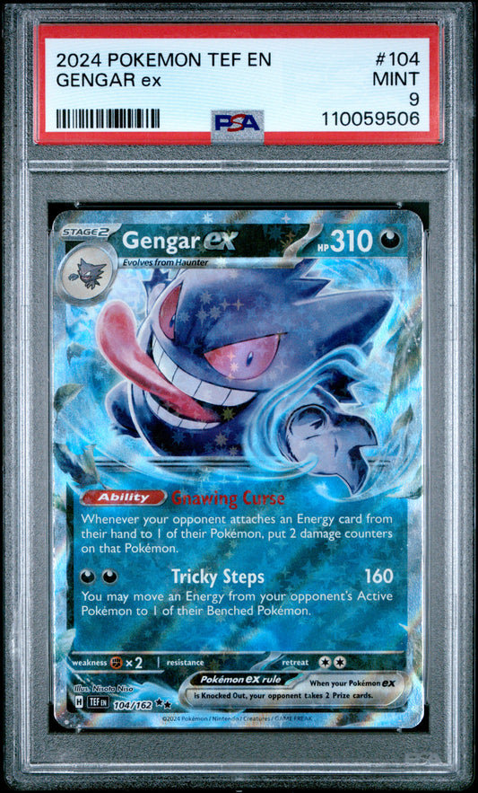 PSA 9 Gengar Ex #104 Pokémon Temporal Forces English 2024