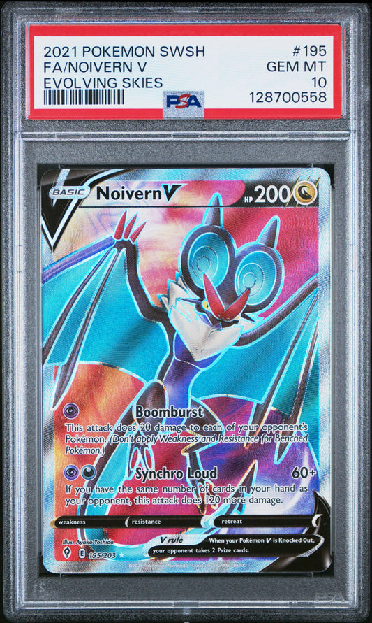 PSA GEM MT 10 Noivern V #195 Pokémon SWSH Evolving Skies English 2021