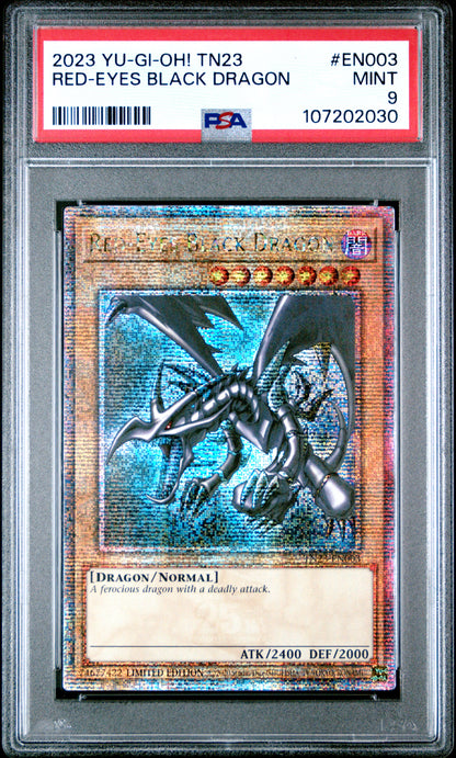 PSA 9 Red Eyes Black Dragon #EN003 Yu-Gi-Oh! 25th Anniversary Tin: Dueling Heroes English 2023