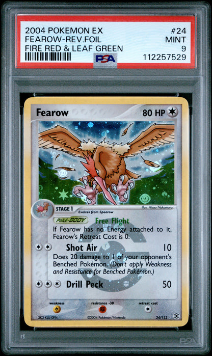 PSA 9 Fearow Reverse Foil #024 Pokémon EX Fire Red & Leaf Green English 2004