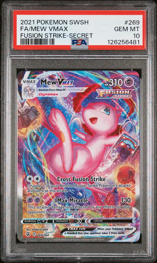 PSA 10 Mew VMAX #269 Pokémon SWSH Fusion Strike English 2021