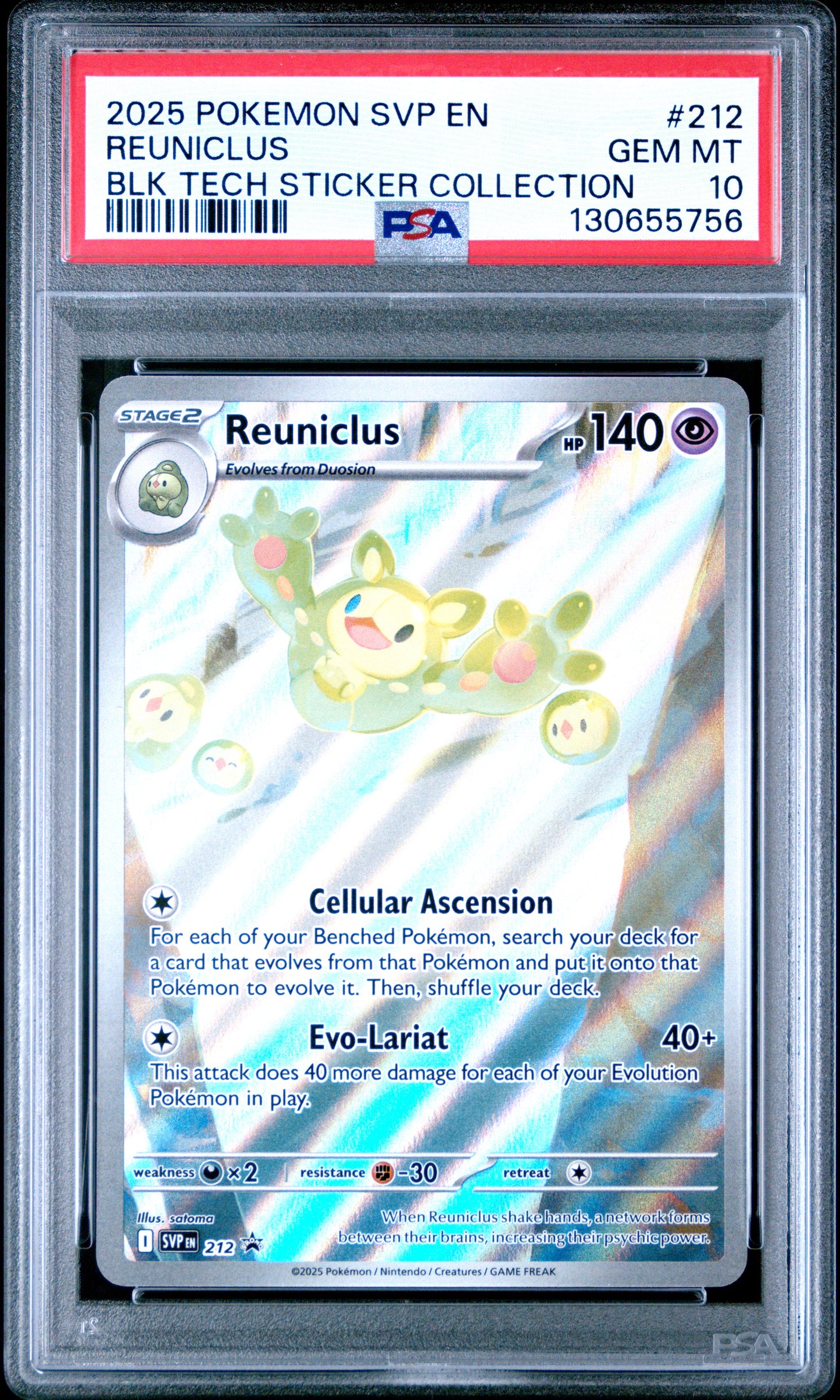 PSA 10 Reuniclus #212 Pokémon SVP Black Star Promos English 2025