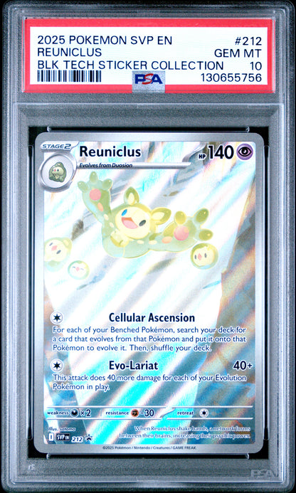 PSA 10 Reuniclus #212 Pokémon SVP Black Star Promos English 2025