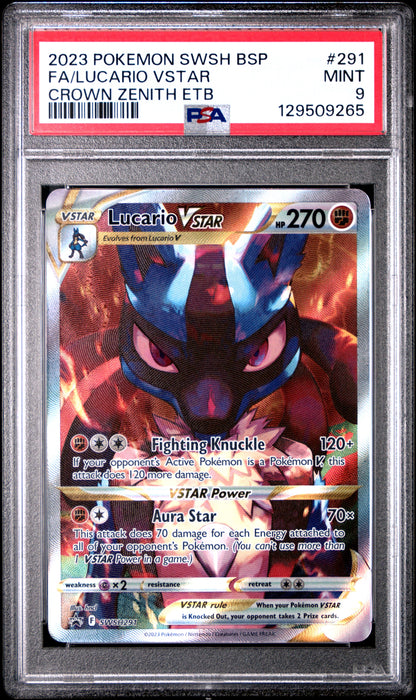 PSA 9 Lucario VSTAR #291 Pokémon SWSH Black Star Promo English 2023