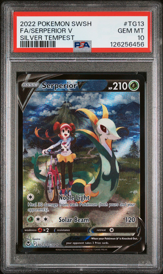 PSA 10 Serperior V #TG13 Pokémon SWSH Silver Tempest English 2022