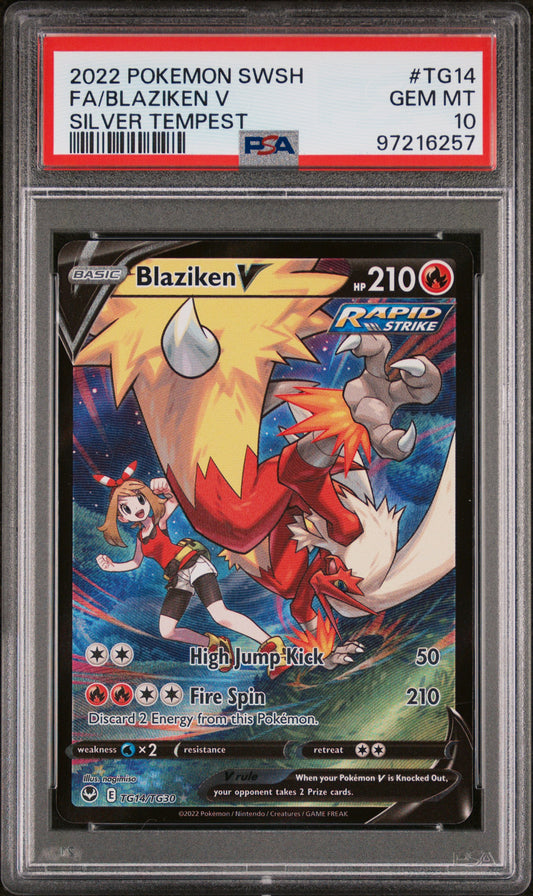 PSA 10 Blaziken V #TG14 Pokémon SWSH Silver Tempest English 2022