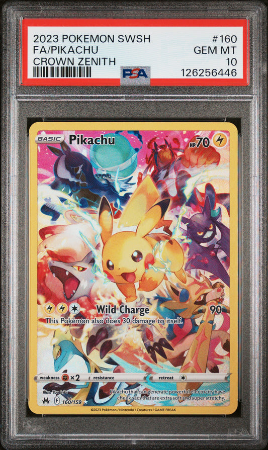 PSA 10 Pikachu #160 Pokémon SWSH Crown Zenith English 2023