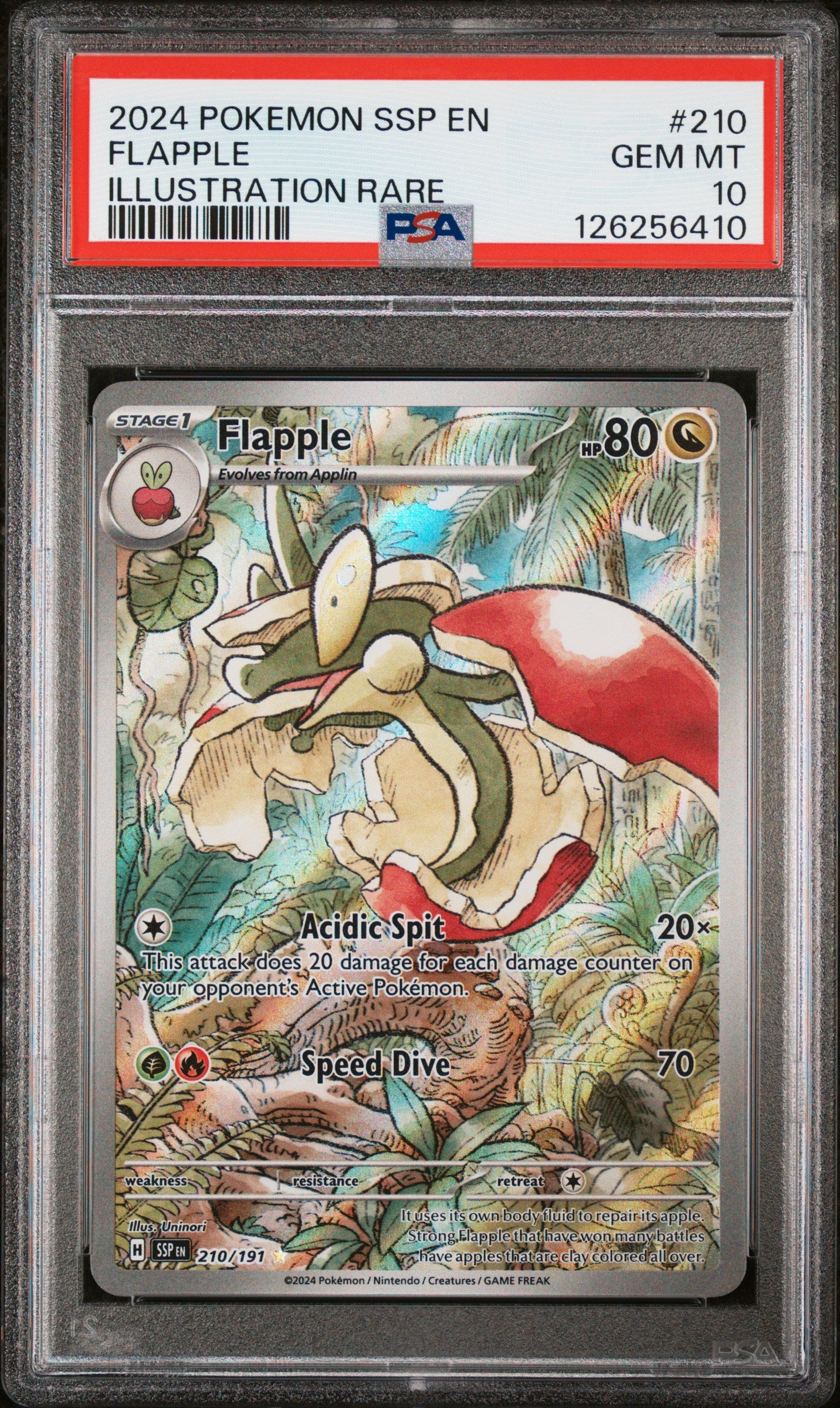 PSA 10 Flapple #210 Pokémon Surging Sparks English 2024