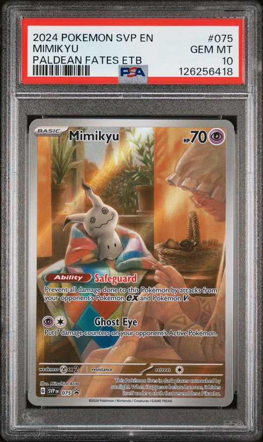 PSA 10 Mimikyu #075 Pokémon SVP Black Star Promos English 2024