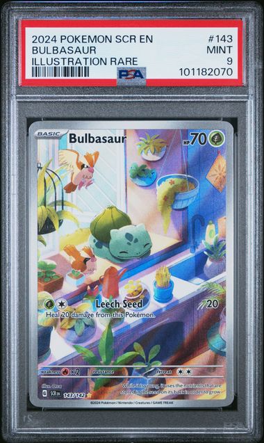 PSA 9 MINT Bulbasaur #143/142 Illustration Rare Stellar Crown EN 2024