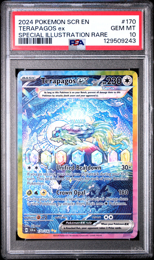 PSA 10 Terapagos EX #170 Pokémon Stellar Crown English 2024
