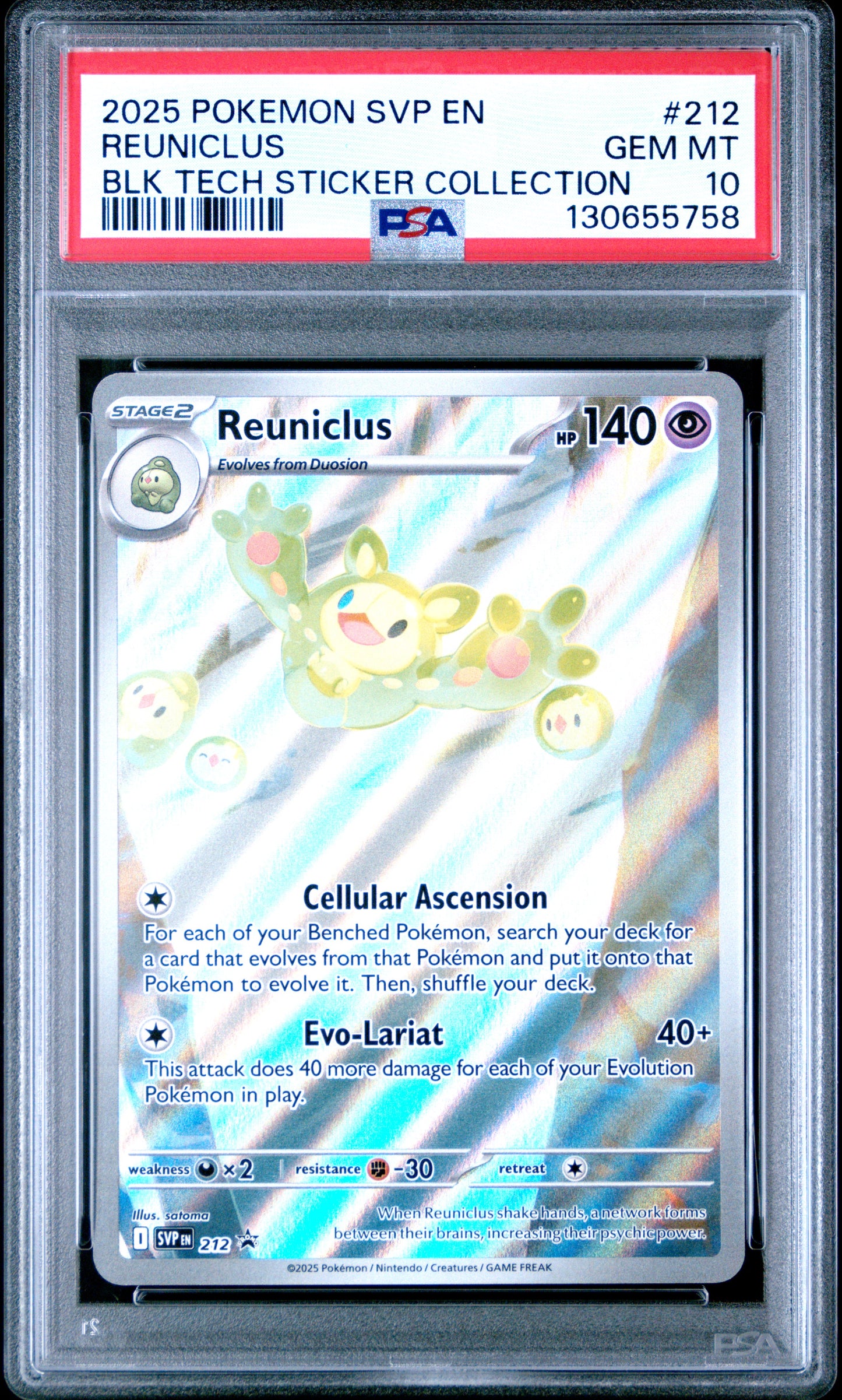 PSA 10 Reuniclus #212 Pokémon SVP Black Star Promos English 2025
