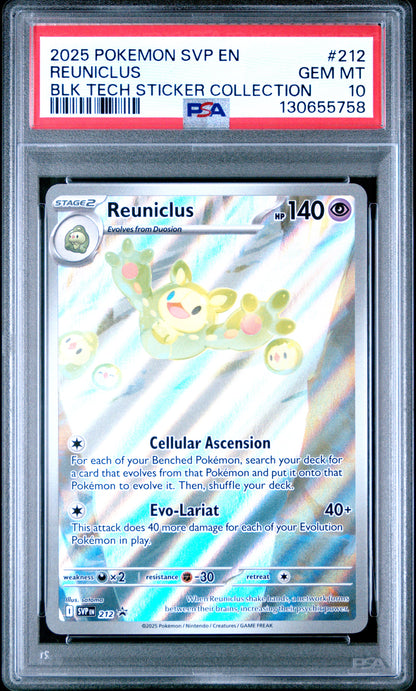 PSA 10 Reuniclus #212 Pokémon SVP Black Star Promos English 2025