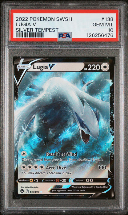 PSA 10 Lugia V #138 Pokémon SWSH Silver Tempest English 2022